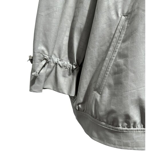 Chicos Zenergy Zip Front Jacket Windbreaker Size 2 M Lt Gray Pockets Drawstring - Picture 3 of 9